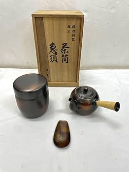 Amazon.co.jp: 浅川堂 鎚起銅器 鎚目 茶筒 急須 セット 茶器